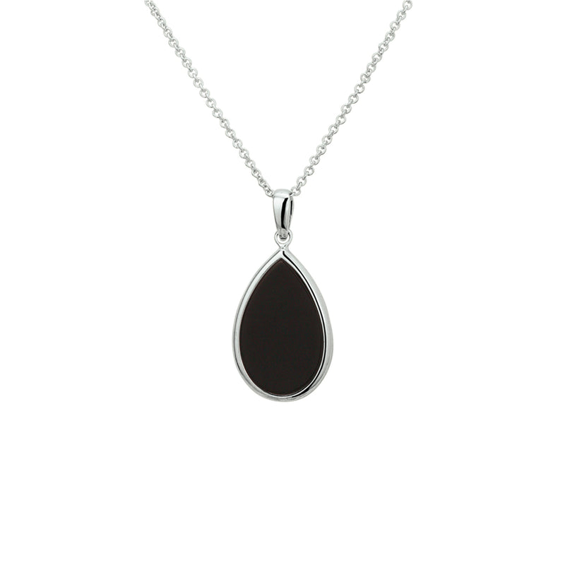 vDam Ketting Onyx 42 + 3 Cm Zilver Gerhodineerd 1326726