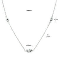 vDam Ketting Ovaaltjes 42cm + 3 Cm Zilver Gerhodineerd 1328704  42cm