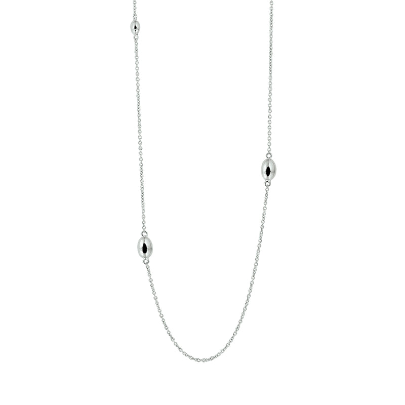 vDam Ketting Ovaaltjes 80 Cm Zilver Gerhodineerd 1328211