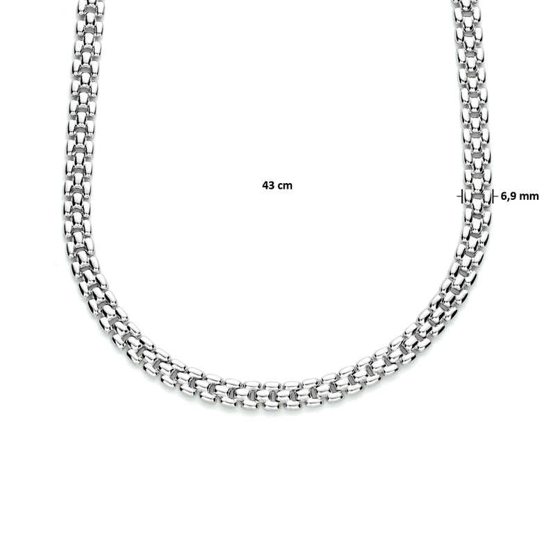 vDam Ketting Panter 6,9 Mm 43cm Cm Zilver Gerhodineerd 1333943cm  43cm