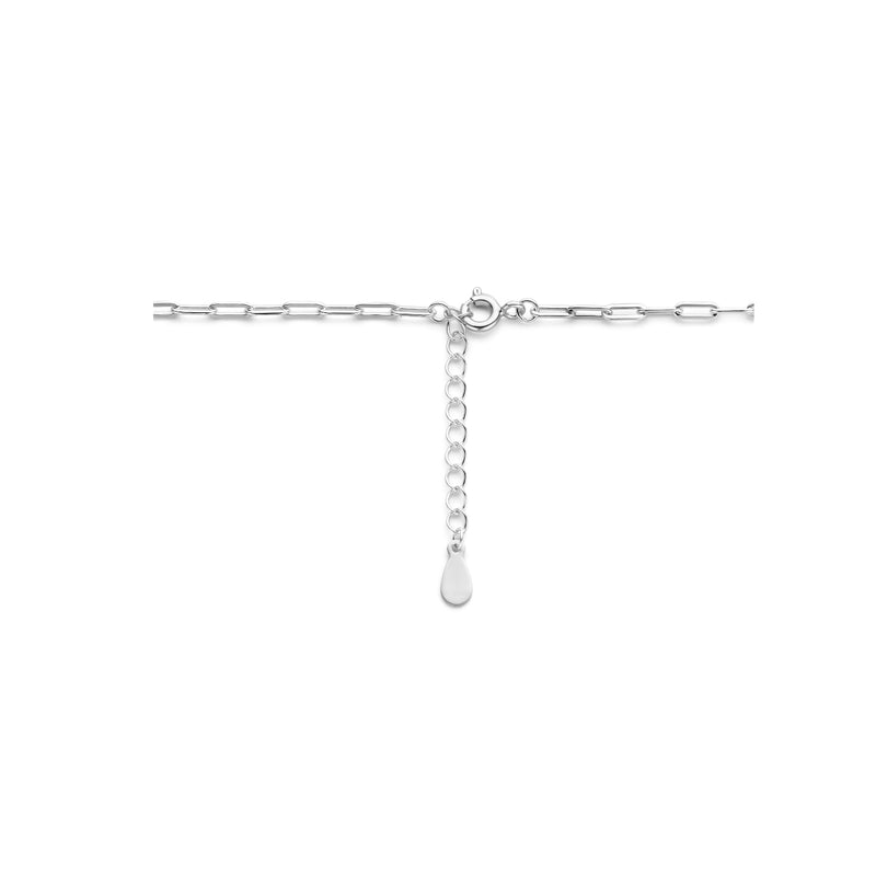 vDam Ketting Paperclip En Parel 41cm + 4 Cm Zilver Gerhodineerd 1336010  41cm