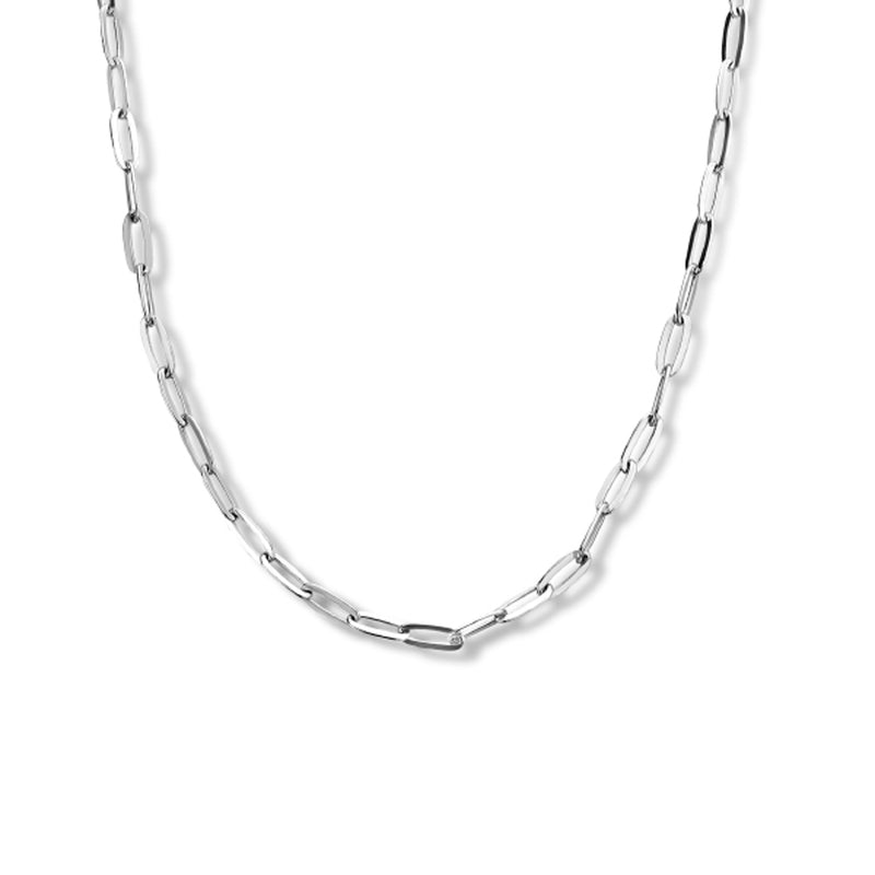 vDam Ketting Paperclip Plat 2,4 Mm 40 + 4 Cm Zilver Gerhodineerd 1335373