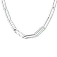 vDam Ketting Paperclip Plat 4,3 Mm 42 + 2 Cm Zilver Gerhodineerd 1334095