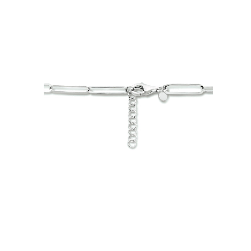 vDam Ketting Paperclip Plat 4,3 Mm 42cm + 2 Cm Zilver Gerhodineerd 1334095  42cm