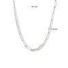 vDam Ketting Paperclip Plat 4,3 Mm 42cm + 2 Cm Zilver Gerhodineerd 1334095  42cm