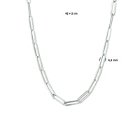 vDam Ketting Paperclip Plat 4,3 Mm 42cm + 2 Cm Zilver Gerhodineerd 1334095  42cm
