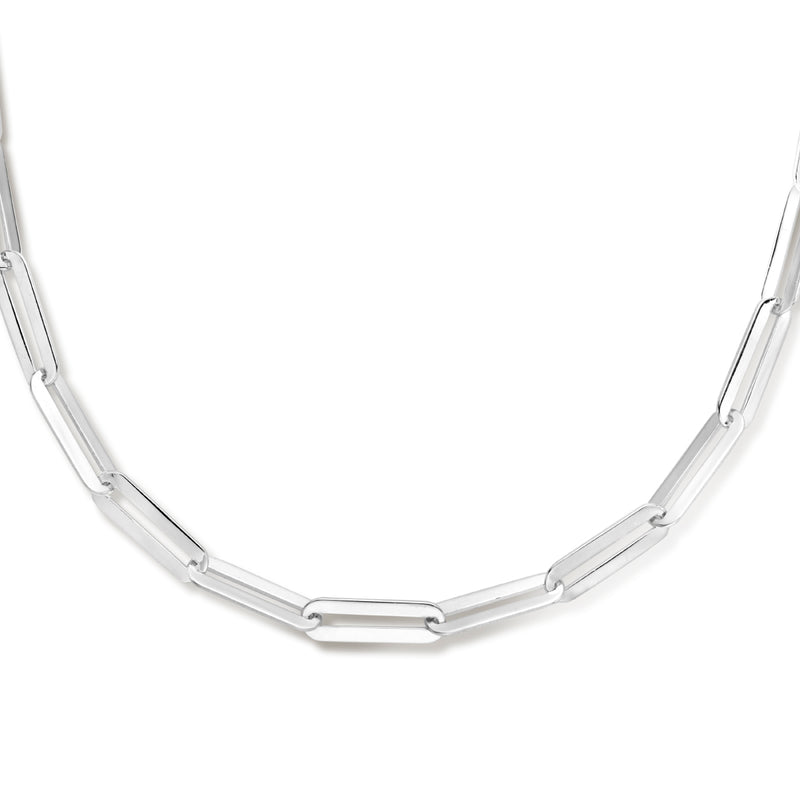 vDam Ketting Paperclip Plat 5,2 Mm 42 + 4 Cm Zilver Gerhodineerd 1336242