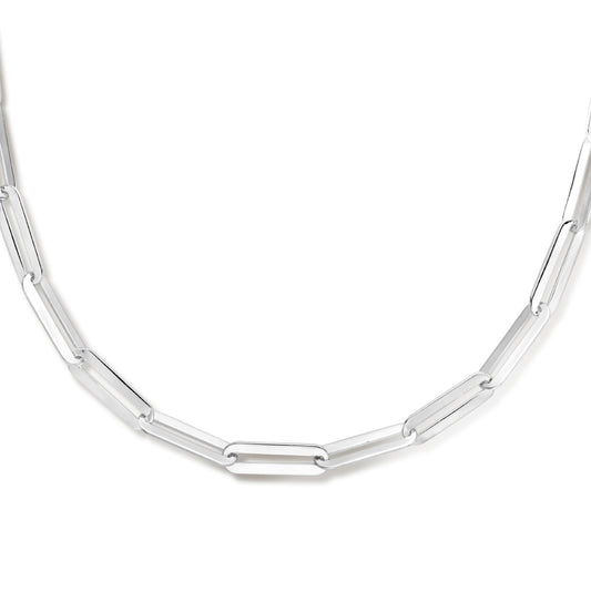 vDam Ketting Paperclip Plat 5,2 Mm 42 + 4 Cm Zilver Gerhodineerd 1336242