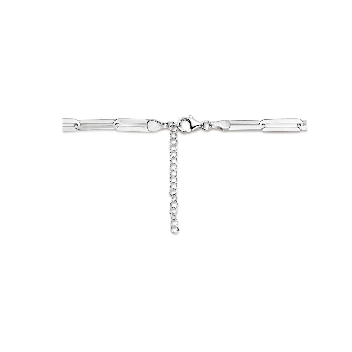 vDam Ketting Paperclip Plat 5,2 Mm 42cm + 4 Cm Zilver Gerhodineerd 1336242cm  42cm