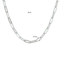 vDam Ketting Paperclip Platte Buis 3,7 Mm Zilver Gerhodineerd 1332363  45cm