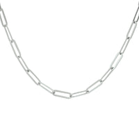 vDam Ketting Paperclip Platte Buis 3,8 Mm 41 + 4 Cm Zilver Gerhodineerd 1332107