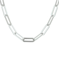 vDam Ketting Paperclip Platte Buis 5,4 Mm Zilver Gerhodineerd 1332366