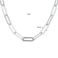 vDam Ketting Paperclip Platte Buis 5,4 Mm Zilver Gerhodineerd 1332366  45cm