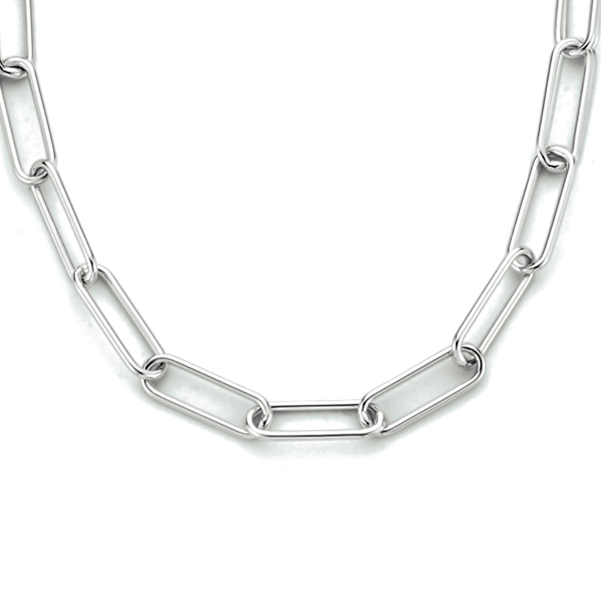 vDam Ketting Paperclip Ronde Buis 3,0 Mm 45 Cm Zilver Gerhodineerd 1333770