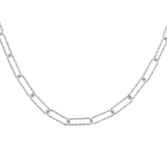 vDam Ketting Paperclip Ronde Buis 3,4 Mm 45 Cm Zilver Gerhodineerd 1332769