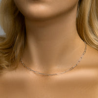 vDam Ketting Paperclip Ronde Buis 3,5 Mm 45cm Cm Zilver Gerhodineerd 1333321  45cm