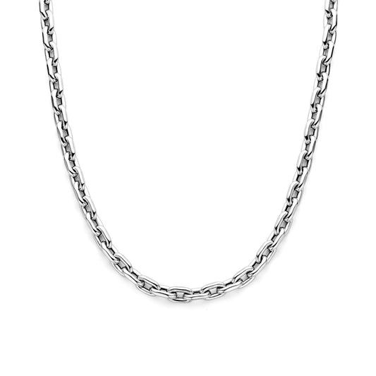 vDam Ketting Paperclip Ronde Buis 43 + 4,0 Cm 8,6 Mm Met Groot Springslot Zilver Gerhodineerd 1337778