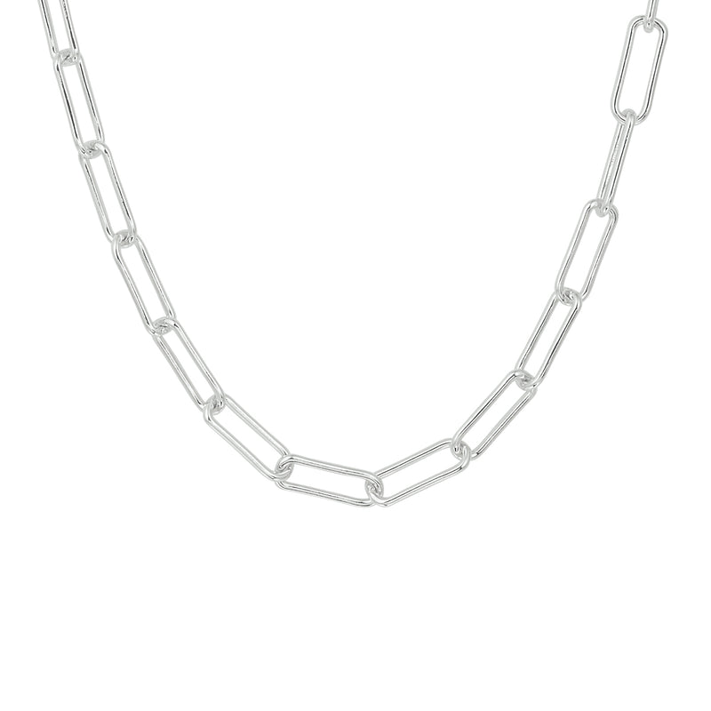 vDam Ketting Paperclip Ronde Buis 5,0 Mm 45 Cm Zilver Gerhodineerd 1333324