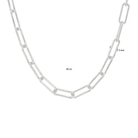 vDam Ketting Paperclip Ronde Buis 5,0 Mm 45cm Cm Zilver Gerhodineerd 1333324  45cm