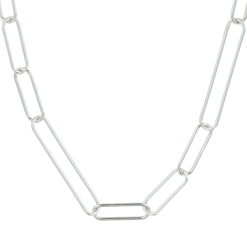 vDam Ketting Paperclip Ronde Buis 5,5 Mm Zilver Gerhodineerd 1332369