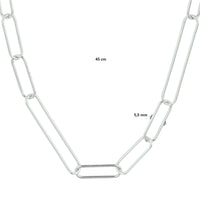 vDam Ketting Paperclip Ronde Buis 5,5 Mm Zilver Gerhodineerd 1332369  45cm