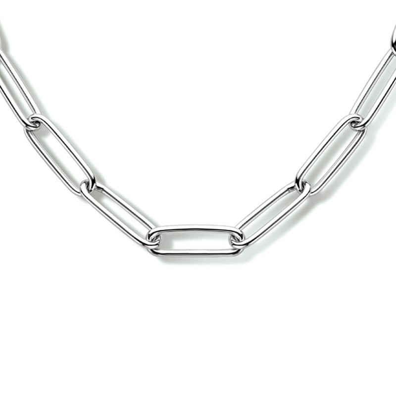 vDam Ketting Paperclip Ronde Buis 5,6 Mm 45 Cm Zilver Gerhodineerd 1333939