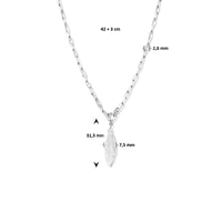 vDam Ketting Paperclip Veer 2,8 Mm 42cm + 3 Cm Zilver Gerhodineerd 1334715  42cm