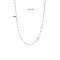 vDam Ketting Paperclip Vierkante Buis 2,3 Mm 41cm + 4 Cm Zilver Gerhodineerd 1335080  41cm