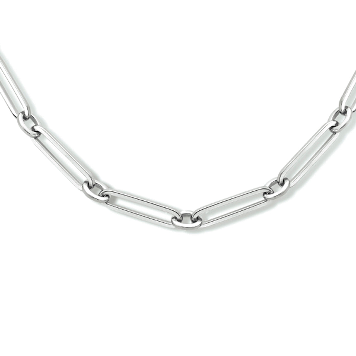 vDam Ketting Paperclip Vierkante Buis 4,0 Mm 45 Cm Zilver Gerhodineerd 1333933