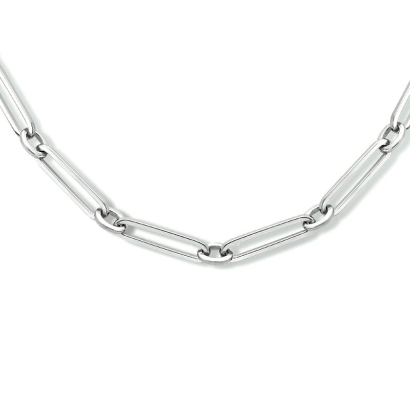 vDam Ketting Paperclip Vierkante Buis 4,0 Mm 45 Cm Zilver Gerhodineerd 1333933