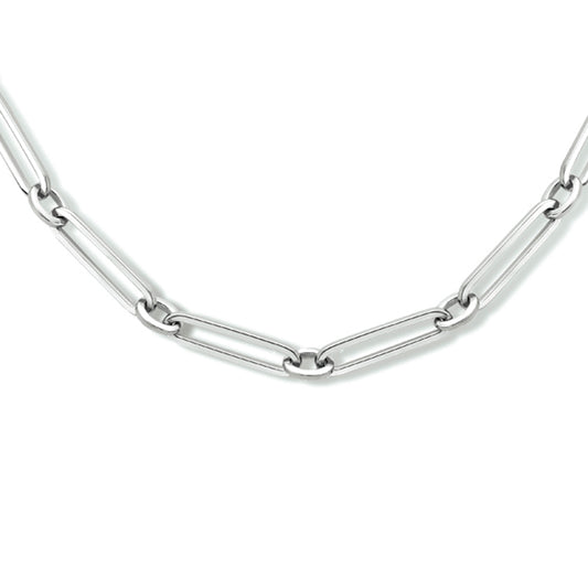 vDam Ketting Paperclip Vierkante Buis 4,0 Mm 45 Cm Zilver Gerhodineerd 1333933