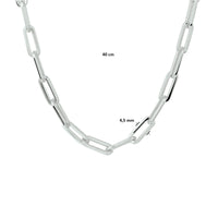 vDam Ketting Paperclip Vierkante Buis 4,5 Mm Zilver Gerhodineerd 1332325  40cm