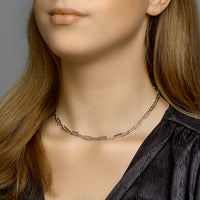 vDam Ketting Paperclip Vierkante Buis 4,5 Mm Zilver Gerhodineerd 1332325  40cm