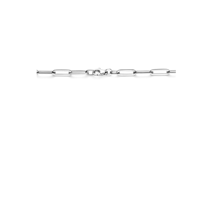 vDam Ketting Paperclip Vierkante Buis 5,0 Mm 45cm Cm Zilver Gerhodineerd 1330168  45cm