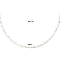 vDam Ketting Parel 3,2 Mm 40cm + 5 Cm Zilver Gerhodineerd 1336014  40cm