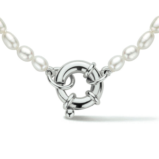 vDam Ketting Parel 3,8 Mm 41 Cm Met Groot Springslot Zilver Gerhodineerd 1334621