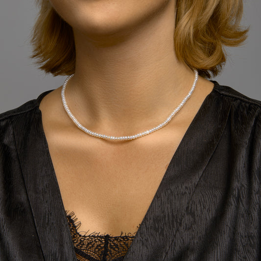 vDam Ketting Parel 4,0 Mm 41cm + 4 Cm Zilver Gerhodineerd 1333191  41cm