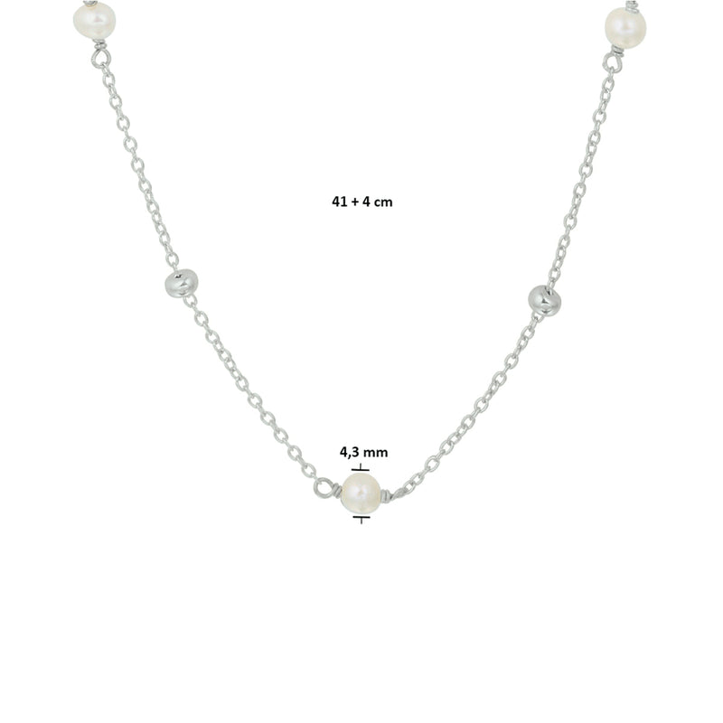 vDam Ketting Parel 41cm + 4 Cm Zilver Gerhodineerd 1332316  41cm