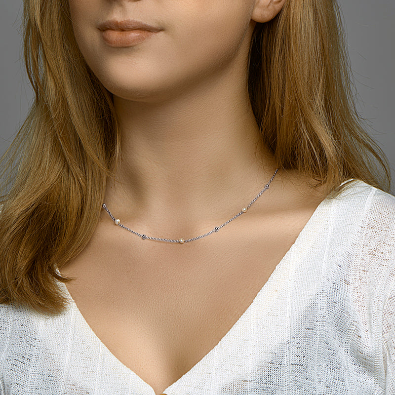 vDam Ketting Parel 41cm + 4 Cm Zilver Gerhodineerd 1332316  41cm