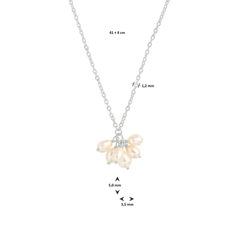 vDam Ketting Parel 41cm + 4 Cm Zilver Gerhodineerd 1333528  41cm