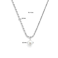 vDam Ketting Parel 41cm + 4 Cm Zilver Gerhodineerd 1336001  41cm