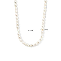 vDam Ketting Parel 9 Mm 42cm + 4 Cm Zilver Gerhodineerd 1335965  42cm