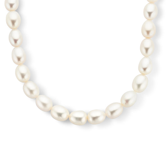 vDam Ketting Parel 9 Mm 42 + 4 Cm Zilver Gerhodineerd 1335965