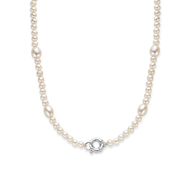 vDam Ketting Parel Barok 45 Cm Met Groot Springslot Zilver Gerhodineerd 1337028