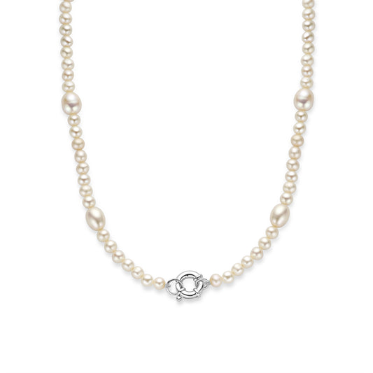 vDam Ketting Parel Barok 45 Cm Met Groot Springslot Zilver Gerhodineerd 1337028