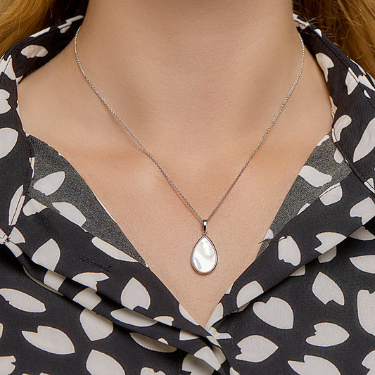 vDam Ketting Parelmoer 42cm + 3 Cm Zilver Gerhodineerd 1326659  42cm