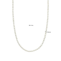 vDam Ketting Parels 2,8 Mm 40cm + 5 Cm Zilver Gerhodineerd 1337723  40cm