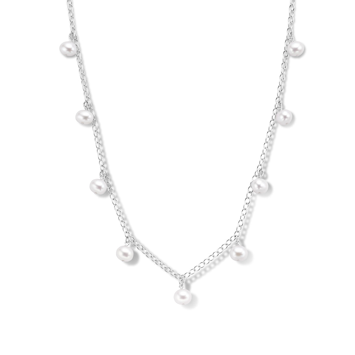 vDam Ketting Parels  41 + 4 Cm Zilver Gerhodineerd 1336546