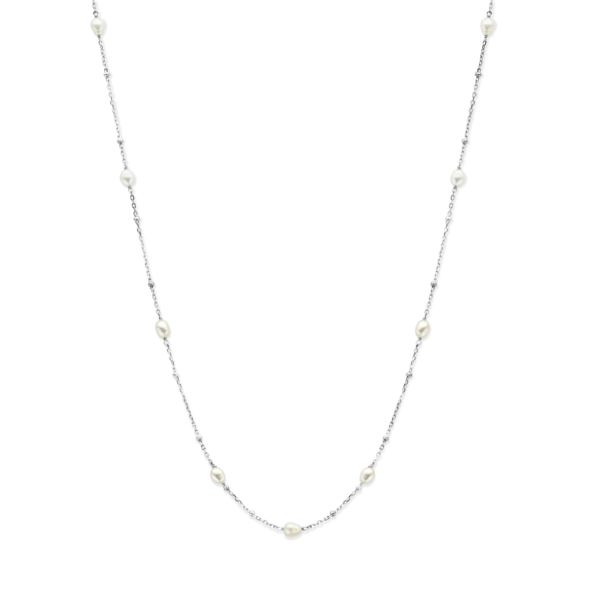 vDam Ketting Parels 41 + 4 Cm Zilver Gerhodineerd 1341147