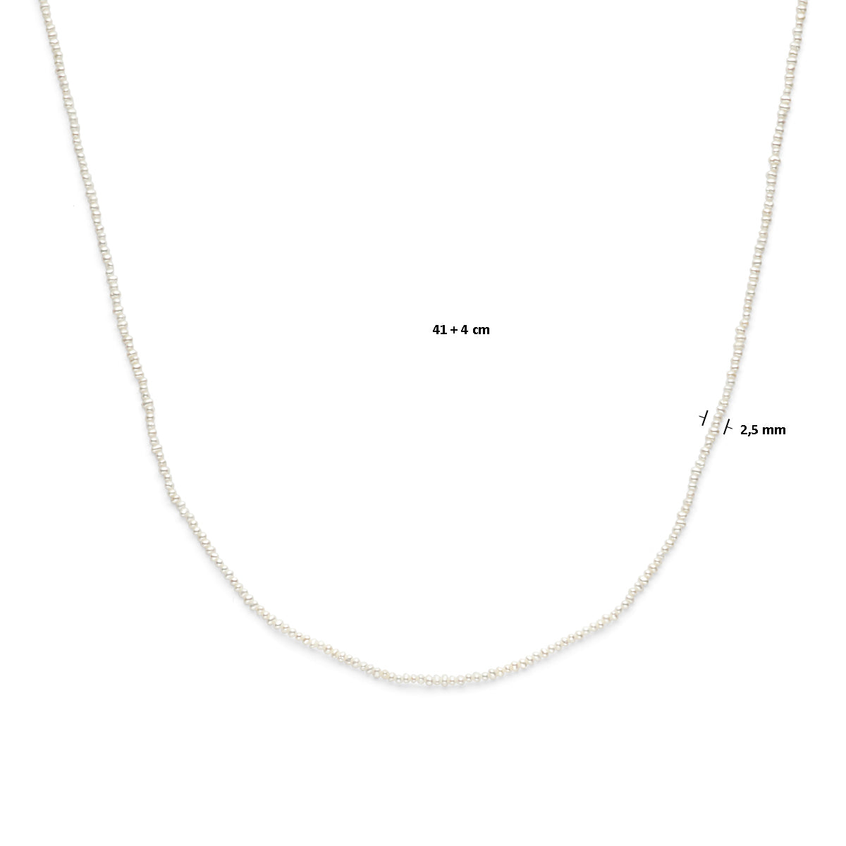 vDam Ketting Parels 41cm - 45 Cm Zilver Gerhodineerd 1339344  41cm